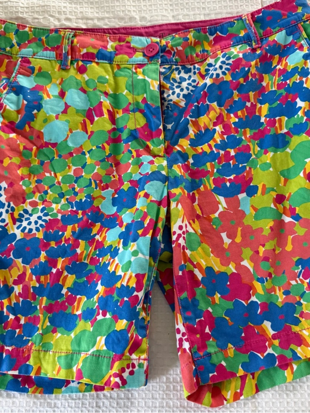 Talbots Bright Floral Multi-Color Flat Front Shorts